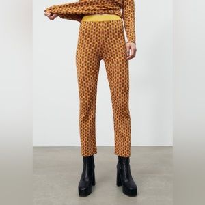 NWOT Zara  Geometric Jacquard Mini Flare Pants
